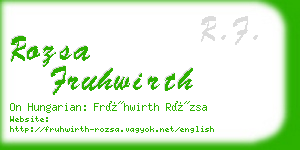 rozsa fruhwirth business card